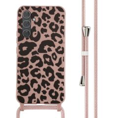 iMoshion Silikonhülle design mit Band für das Samsung Galaxy A54 (5G) - Animal Pink