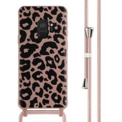 iMoshion Silikonhülle design mit Band für das Samsung Galaxy S9 - Animal Pink