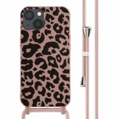iMoshion Silikonhülle design mit Band für das iPhone 13 - Animal Pink