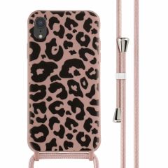 iMoshion Silikonhülle design mit Band für das iPhone Xr - Animal Pink
