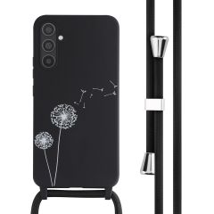 iMoshion Silikonhülle design mit Band für das Samsung Galaxy A34 (5G) - Dandelion Black