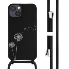 iMoshion Silikonhülle design mit Band für das iPhone 13 - Dandelion Black