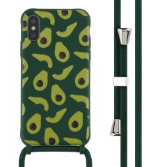 iMoshion Silikonhülle design mit Band für das iPhone X / Xs - Avocado Green