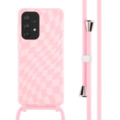 iMoshion Silikonhülle design mit Band für das Samsung Galaxy A33 - Retro Pink