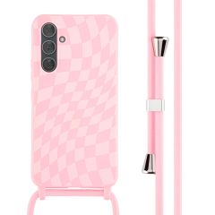 iMoshion Silikonhülle design mit Band für das Samsung Galaxy A54 (5G) - Retro Pink