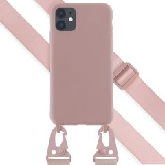 Selencia Silikonhülle mit abnehmbarem Band für das iPhone 11 - Sand Pink