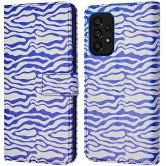 iMoshion ﻿Design Klapphülle für das Samsung Galaxy A53 - White Blue Stripes