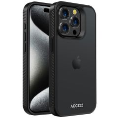 Accezz Rugged Frosted Back Cover für das iPhone 15 Pro - Schwarz