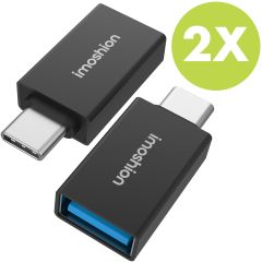 iMoshion  2x USB-C (Stecker)-auf-USB-A 3.2 (Buchse)-Adapter – Schwarz