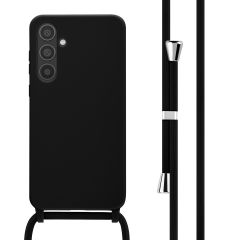 iMoshion Silikonhülle mit Band für das Samsung Galaxy A35 - Schwarz
