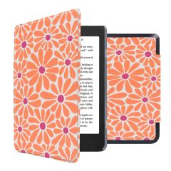 iMoshion Design Slim Hard Case Sleepcover Klapphülle für das Kobo Nia - Orange Flowers Connect