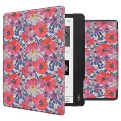 iMoshion Design Slim Hard Case Sleepcover mit Stand für das Kobo Elipsa 2E - Flower Watercolor