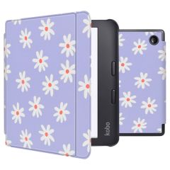 iMoshion Design Slim Hard Case Sleepcover Klapphülle mit Stand für das Kobo Libra 2 / Tolino Vision 6 - Flowers Distance