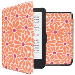 iMoshion Design Slim Hard Case Sleepcover Klapphülle für das Kobo Clara 2E / Tolino Shine 4 - Orange Flowers Connect