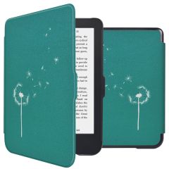 iMoshion Design Slim Hard Case Sleepcover Klapphülle für das Kobo Clara 2E / Tolino Shine 4 - Green Dandelion