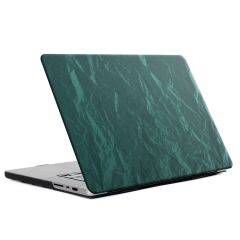 Selencia Cover mit Samtoberfläche für das MacBook Pro 13 Zoll (2020 / 2022) - A2289 / A2251 - Dunkelgrün
