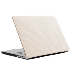 Selencia Cover mit gewebter Oberfläche für das MacBook Pro 14 Zoll (2021) / Pro 14 Zoll (2023) M3 chip - A2442 / A2779 / A2918 - Beige