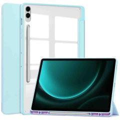 iMoshion Trifold Hardcase Klapphülle für das Samsung Tab S9 FE Plus / Tab S9 Plus - Hellblau