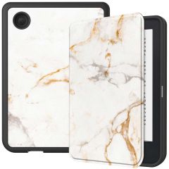 iMoshion Design Slim Soft Case Klapphülle für das Kobo Clara 2E / Tolino Shine 4 - White Marble