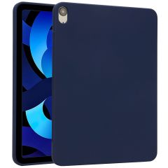 Accezz Liquid Silicone Back Cover mit Stifthalter für das iPad Air (2020 - 2022) - Dunkelblau