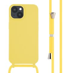 iMoshion Silikonhülle mit Band für das iPhone 15 - Gelb