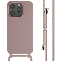 iMoshion Silikonhülle mit Band für das iPhone 15 Pro - Sand Pink