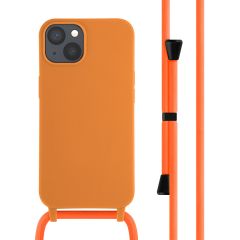 iMoshion Silikonhülle mit Band für das iPhone 13 - Orange