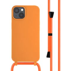 iMoshion Silikonhülle mit Band für das iPhone 14 - Orange
