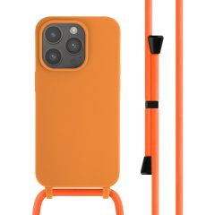iMoshion Silikonhülle mit Band für das iPhone 14 Pro - Orange
