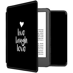 iMoshion Design Slim Hard Case Klapphülle für das Amazon Kindle (2022) 11th gen - Live Laugh Love