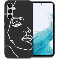 iMoshion Design Hülle für das Samsung Galaxy A54 (5G) - Abstraktes Gesicht - Schwarz