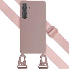 Selencia Silikonhülle mit abnehmbarem Band für das Samsung Galaxy A35 - Sand Pink