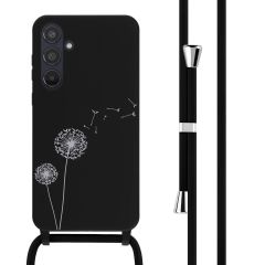 iMoshion Silikonhülle design mit Band für das Samsung Galaxy A55 - Dandelion Black