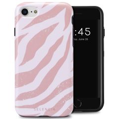 Selencia Vivid Back Cover für das iPhone SE (2022 / 2020) / 8 / 7 / 6(s) - Colorful Zebra Old Pink