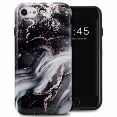 Selencia Vivid Back Cover für das iPhone SE (2022 / 2020) / 8 / 7 / 6(s) - Chic Marble Black