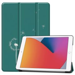 iMoshion Design Trifold Klapphülle für das iPad 7 (2019) / iPad 8 (2020) / iPad 9 (2021) 10.2 inch - Petrol Green Dandelion