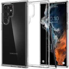 Spigen Crystal Hybrid Back Cover für das Samsung Galaxy S22 Ultra - Transparent