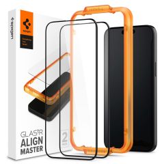 Spigen AlignMaster Full Cover Screen Protector 2-Pack für das iPhone 15 - Schwarz