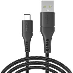 iMoshion USB-C auf USB-Kabel für das OnePlus Nord 2 - Geflochtenes Gewebe - 3 m - Schwarz