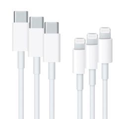 Apple 3x Original Lightning auf USB-C Kabel für das iPhone 12 - 1 Meter - Weiß