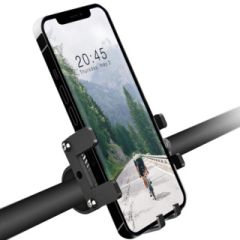 Accezz Telefonhalter Fahrrad für das Samsung Galaxy S20 - verstellbar - universell - Aluminium - schwarz