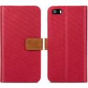 iMoshion Luxuriöse Canvas-Klapphülle iPhone SE / 5 / 5s - Rot