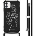 iMoshion Design Hülle mit Band für das iPhone 11 - Woman Flower Black