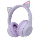 iMoshion Kids LED Light Cat Ear Bluetooth-Kopfhörer - Kinderkopfhörer - Lila