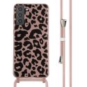 iMoshion Silikonhülle design mit Band für das Samsung Galaxy S21 Plus - Animal Pink