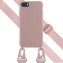 Selencia Silikonhülle mit abnehmbarem Band für das iPhone SE (2022 / 2020) / 8 / 7 - Sand Pink
