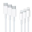 Apple 3x Original Lightning auf USB-C Kabel für das iPhone SE (2020)- 1 Meter - Weiß