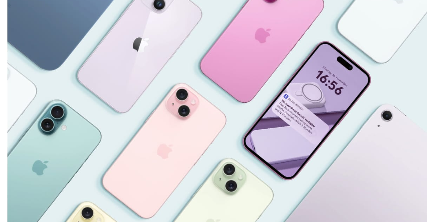Bildschirmzeit einstellen auf iPhone, iPad, MacBook und Android-Geräten.