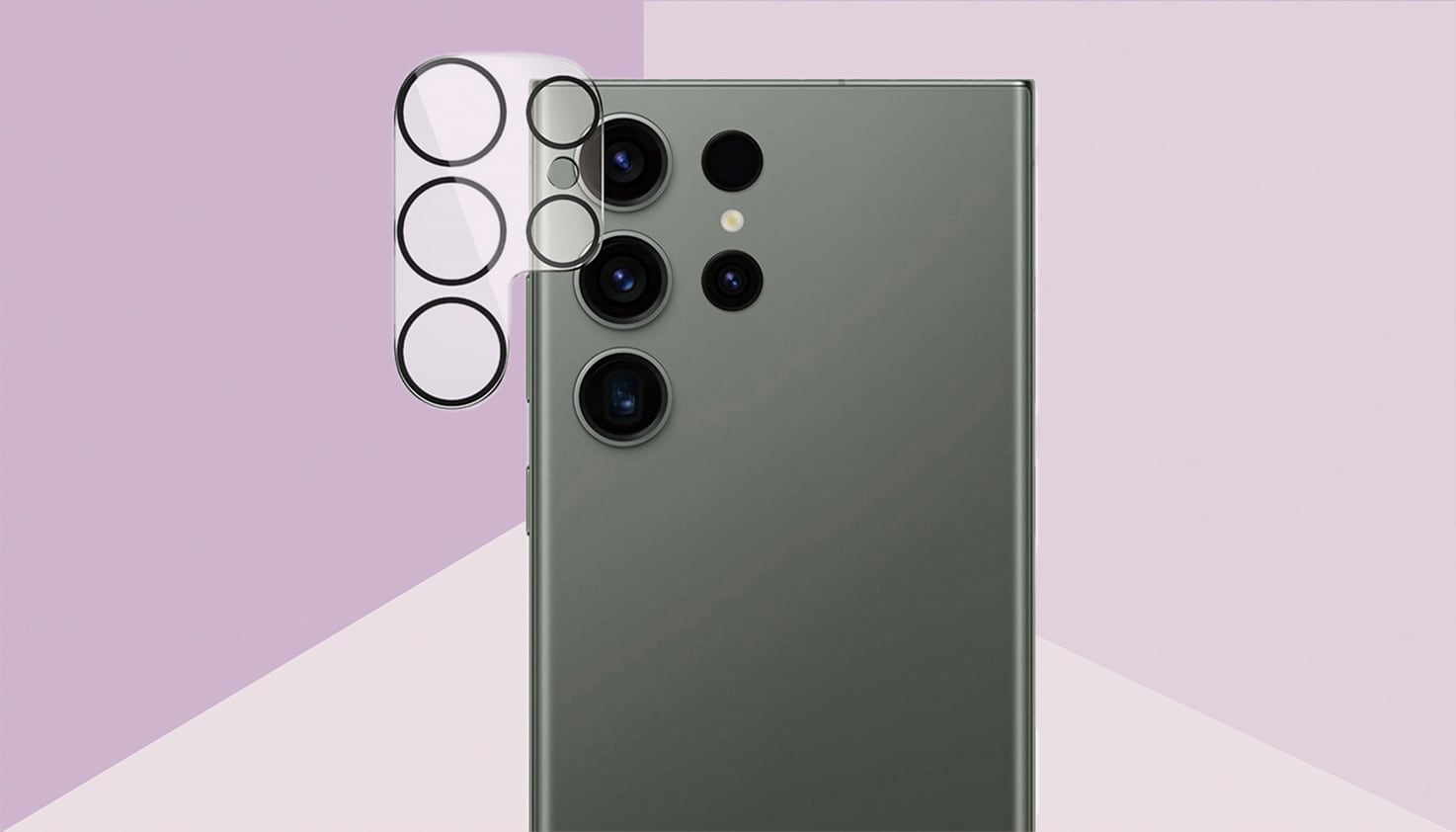 Ein Samsung mit einem Kameralinsen-Schutzglas.