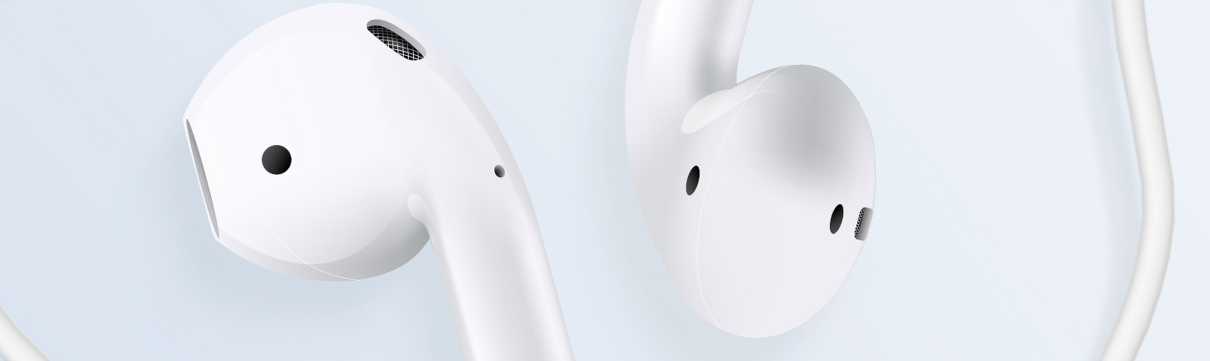 Apple-Ohrhörer aus der Nähe.
